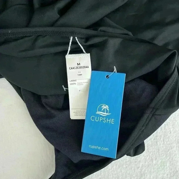 NEW One Piece Swimsuit Size M Black V-Neck Halter Open Back Tie Neck Elongate - Picture 6 of 6